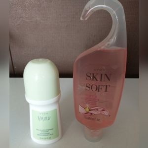 Avon Skin so Soft Shower Gel & Haiku Roll-On Deodorant
